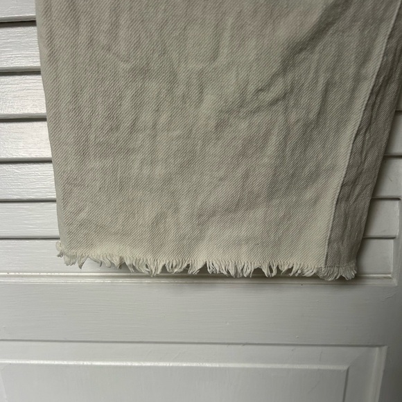 THE GREAT. Frayed Ranger Raw Hem Cropped Pant Cream 29 - Picture 8 of 8